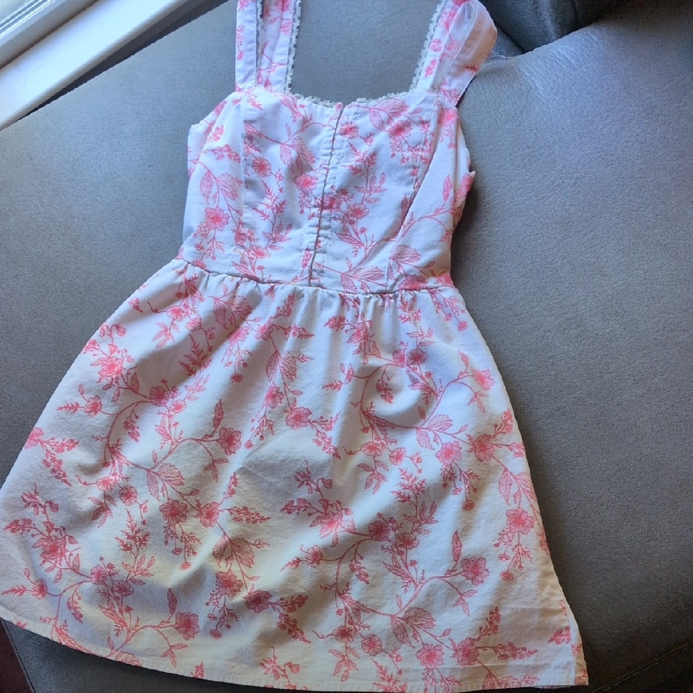 Floral Pink and White Dress